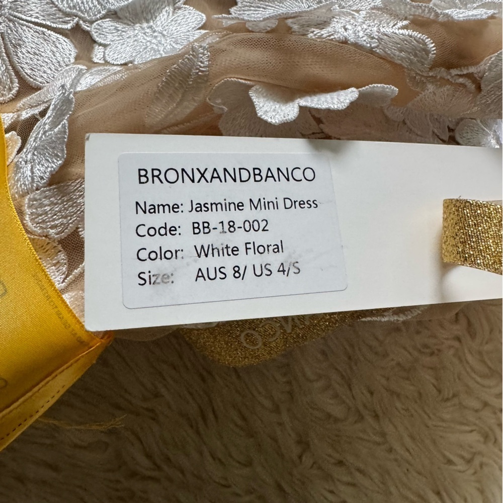 Bronx and Banco White Floral Appliqué Mini Dress - Picture 10 of 10